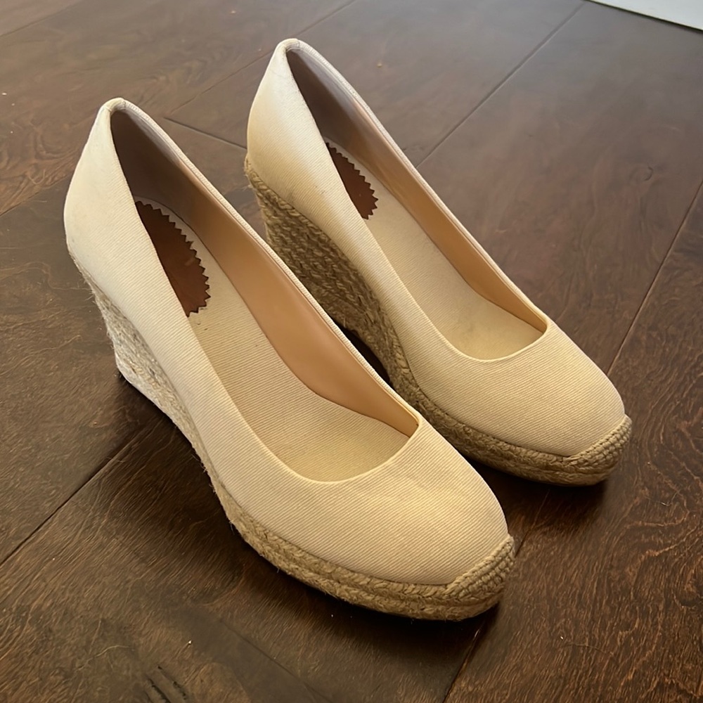 J. Crew Seville espadrille wedges 8.5 tan
